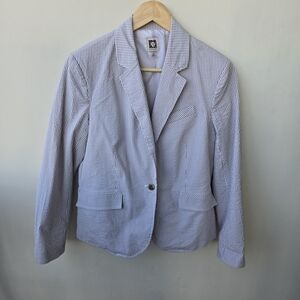 Anne Klein Striped Blazer in Light Beige  and White Size M